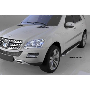 Can Otomotiv MEMK.48.1731 пороги алюминиевые (Brillant) Mercedes ML W164 (2006-2011) (черн/нерж)