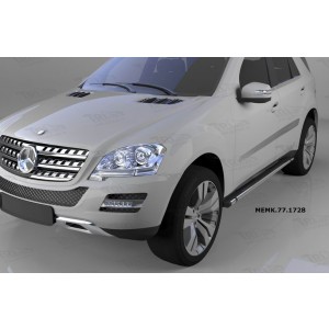 Can Otomotiv MEMK.77.1728 пороги алюминиевые (Emerald Black) Mercedes ML W164 (2006-2011
