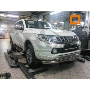 Can Otomotiv MIL2.33.1951 защита переднего бампера Mitsubishi L200 (2015-) (двойная) d76/60