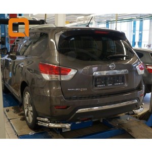 Can Otomotiv NIPA.53.4050 защита заднего бампера Nissan Pathfinder (2014-) (уголки) d 76/42