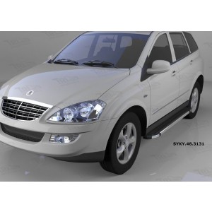 Can Otomotiv SYKY.48.3131 пороги алюминиевые (Brillant) SsangYong Kyron (2006-) (черн/нерж)
