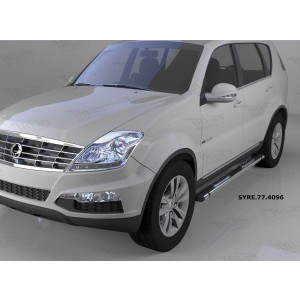 Can Otomotiv SYRE.77.4096 пороги алюминиевые (Emerald Black) SsangYong Rexton (2012-) (только для 4WD)