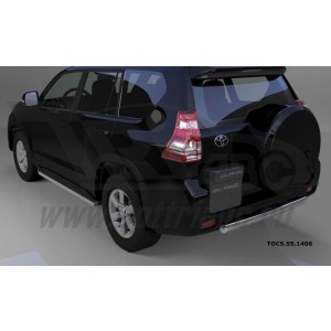 Can Otomotiv TOC5.55.1406 защита заднего бампера Toyota Land Cruiser 150 (2014-) короткая (овал) d 75x42*