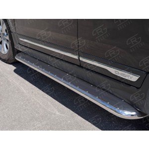 Руссталь CT5L-0022663 пороги труба d42 с листом (лист нерж, проф. нерж) (вариант3) на Chery Tiggo 5 2014