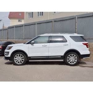 Руссталь FET-0026643 пороги труба d63 (со скругленными торцами) на Ford Explorer 2016-