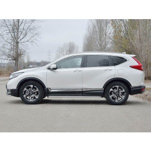 Руссталь HCRL-0028292 пороги труба d42 с листом (лист алюм, проф.сталь) (вариант 2) на Honda CR-V 2017-