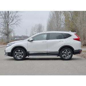 Руссталь HCRL-0028302 пороги труба d63 с листом (лист алюм, проф.сталь) (вариант 2) на Honda CR-V 2017-