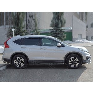 Руссталь HCRO-002223 пороги труба 75х42 овал с проступью на Honda CR-V 2015 2.0