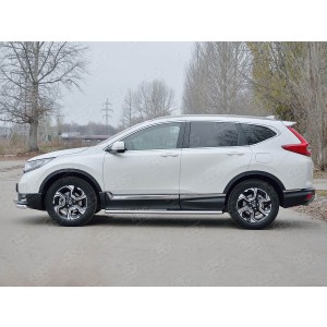 Руссталь HCRO-002831 пороги труба 120х60 овал с проступью на Honda CR-V 2017-