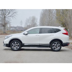 Руссталь HCRO-002832 пороги труба 75х42 овал с проступью на Honda CR-V 2017-