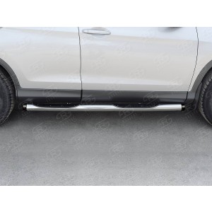 Руссталь HCRT-0022212 пороги труба d76 с накладкой (с заглушками на торцах) на Honda CR-V 2015 2.0