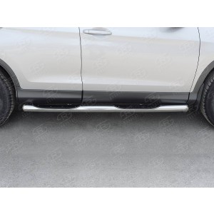 Руссталь HCRT-0022213 пороги труба d76 с накладкой (со скругленными торцами) на Honda CR-V 2015 2.0