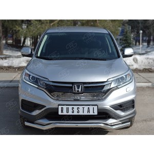 Руссталь HCRZ-002218 защита переднего бампера d63 волна на Honda CR-V 2015 2.0
