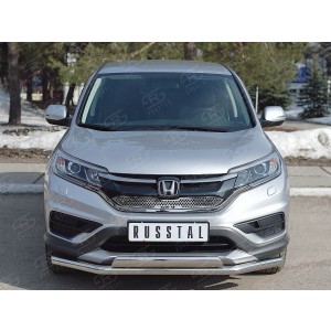 Руссталь HCRZ-002219 защита переднего бампера d63 секции-75х42 дуга на Honda CR-V 2015 2.0
