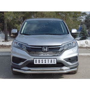 Руссталь HCRZ-002220 защита переднего бампера d63 секции-d42 дуга на Honda CR-V 2015 2.0