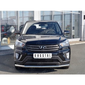 Руссталь HCRZ-002417 защита переднего бампера d63 секция на Hyundai Creta 2016-