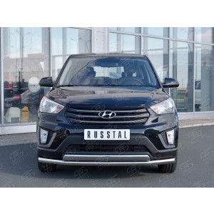 Руссталь HCRZ-002419 защита переднего бампера d63 секция-75х42 дуга на Hyundai Creta 2016-