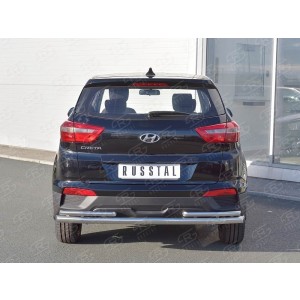 Руссталь HCRZ-002432 защита заднего бампера d63 секции-d42 уголки на Hyundai Creta 2016-