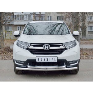 Руссталь HCRZ-002826 защита переднего бампера d63 секции-d42 дуга на Honda CR-V 2017-