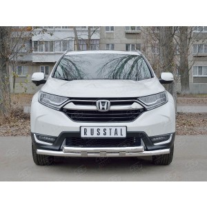 Руссталь HCRZ-002827 защита переднего бампера d63 секции-d63 секции с декором на Honda CR-V 2017-