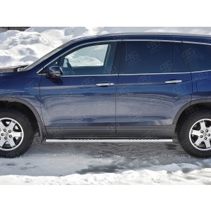 Руссталь HPO-002924 пороги труба 120х60 овал с проступью на Honda Pilot 2016- 