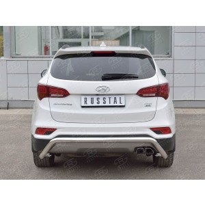 Руссталь HSFPZ-002452 защита заднего бампера d63 волна под машину на Hyundai Santa Fe Premium 2015