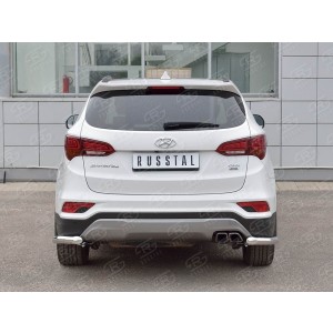 Руссталь HSFPZ-002453 защита заднего бампера уголки d63 секция на Hyundai Santa Fe Premium 2015
