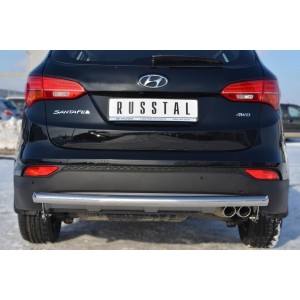 Руссталь HSFZ-001225 защита заднего бампера d63 (дуга) на Hyundai Santa Fe 2012-