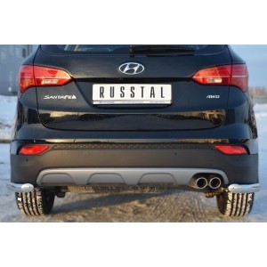 Руссталь HSFZ-001228 защита заднего бампера уголки d63 на Hyundai Santa Fe 2012-