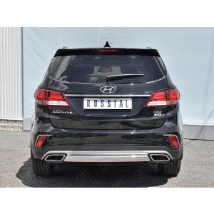 Руссталь HSFZ-002739 защита заднего бампера d75х42 дуга на Hyundai Santa Fe Grand 2016-