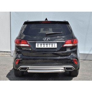 Руссталь HSFZ-002740 защита заднего бампера d63 дуга на Hyundai Santa Fe Grand 2016-