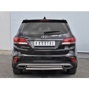 Руссталь HSFZ-002741 защита заднего бампера d42 дуга на Hyundai Santa Fe Grand 2016-