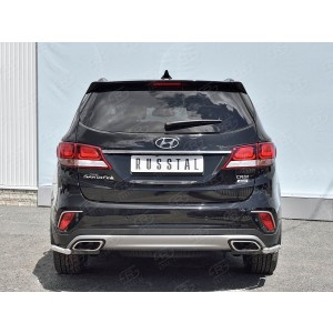 Руссталь HSFZ-002742 защита заднего бампера уголки d42 секции на Hyundai Santa Fe Grand 2016-