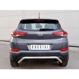 Руссталь HTZ-002240 защита заднего бампера d63 волна под машину на Hyundai Tucson 2015