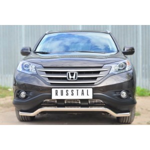 Руссталь HVZ-001767 защита переднего бампера d63 (волна) на Honda CR-V дв. 2.4 2013-