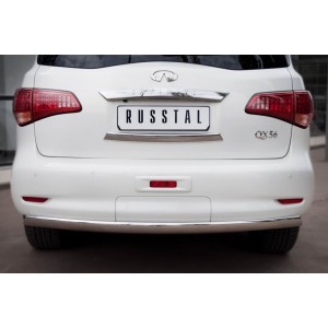 Руссталь INZ-000848 защита заднего бампера 75х42 овал на Infiniti QX 56 2010-