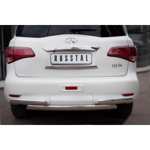 Руссталь INZ-000849 защита заднего бампера 75х42_(75х42)х2 овалы на Infiniti QX 56 2010-