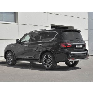 Руссталь IQX8Z-003013 защита заднего бампера d75х42 дуга на Infiniti QX80 2018- 