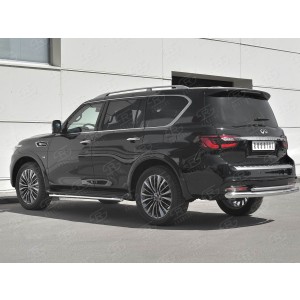 Руссталь IQX8Z-003015 защита заднего бампера d76 дуга-d42 дуга на Infiniti QX80 2018- 