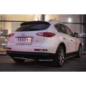 Руссталь IQXZ-001971 защита заднего бампера уголки d42 (секции) на Infiniti QX 50 2014-