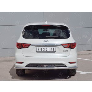 Руссталь IQXZ-002687 защита заднего бампера d63 секции с надписью на Infiniti QX60 2016-