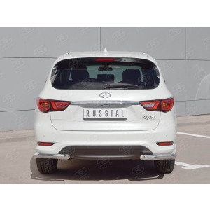 Руссталь IQXZ-002689 защита заднего бампера уголки d63 секции на Infiniti QX60 2016-