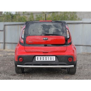 Руссталь KSOZ-002757 защита заднего бампера d63 секции на KIA Soul 2017-