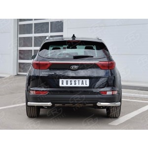 Руссталь KSZ-002297 защита заднего бампера уголки d63 секция на KIA Sportage 2016-