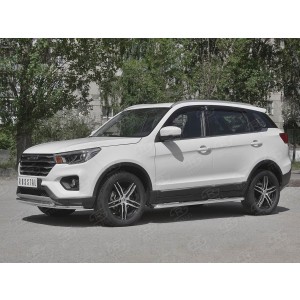 Руссталь LF7L-0032863 пороги труба d42 с листом (лист нерж, проф. нерж) (вариант 3) на Lifan X70 2018-