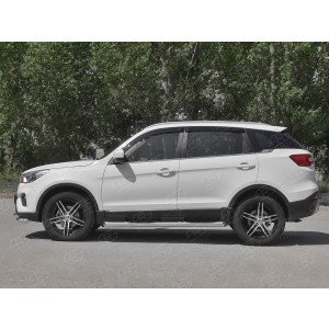 Руссталь LF7T-0032881 пороги труба d76 с накладкой (со скошенными торцами) на Lifan X70 2018-