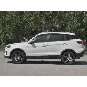 Руссталь LF7T-0032883 пороги труба d76 с накладкой (со скругленными торцами) на Lifan X70 2018-