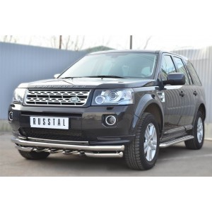Руссталь LFRL-001495 пороги труба d42 с листом на Land Rover Freelander 2 2012-