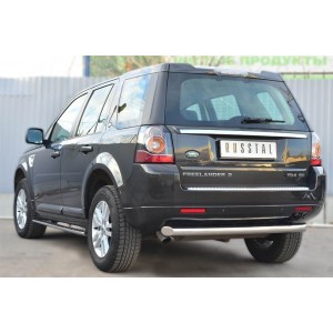 Руссталь LFRO-001494 пороги труба 75х42 овал с проступью на Land Rover Freelander 2 2012-