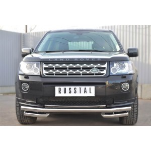 Руссталь LFRZ-001491 защита переднего бампера d63 (секции) d63 (уголки) на Land Rover Freelander 2 2012-